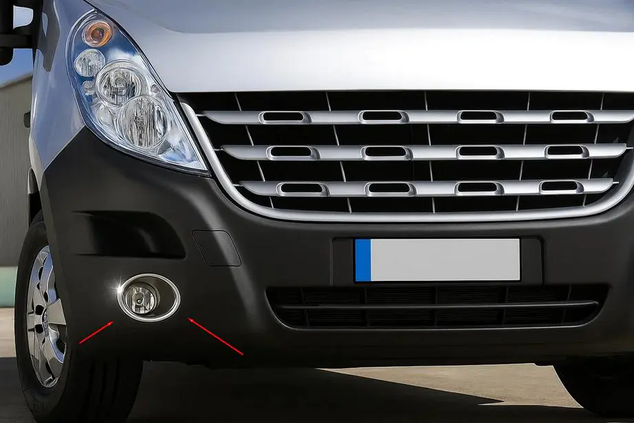 Nissan NV400 2010–2024 RVS chroom sierlijsten voor mistlampen (set 2 stuks) Image
