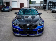 BMW 5 Serie G30/G31 2017–2023 Motorkap (F90-style, gesmeed carbon) foto 1
