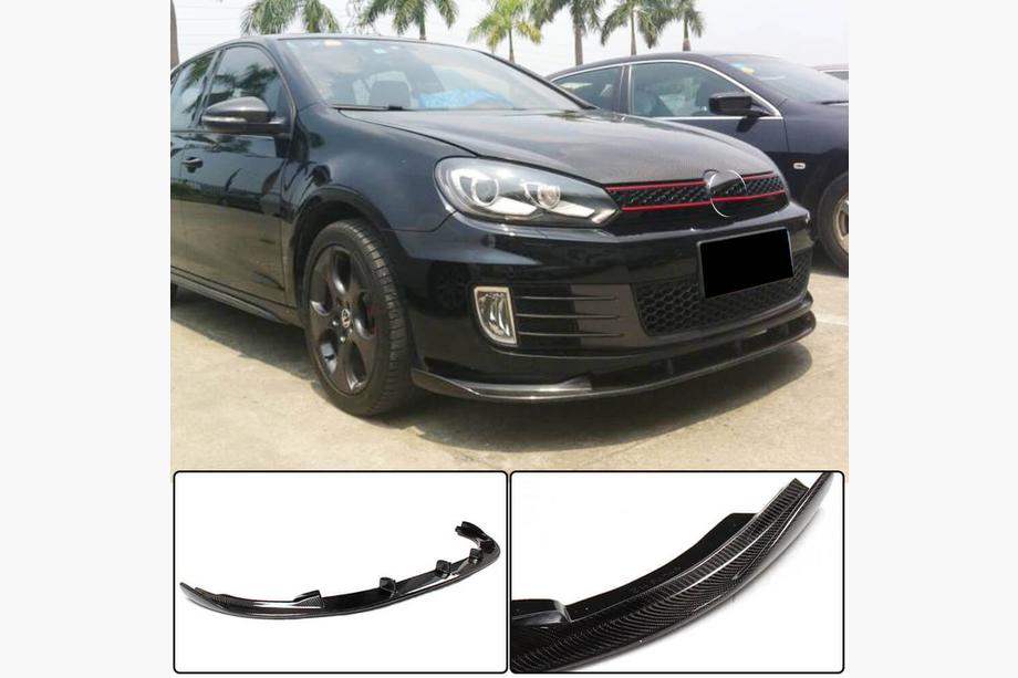 Volkswagen Golf 6 2008–2014 Voorbumper lip Lip V2 (voor GTI HB 2010-2013, carbon) Image