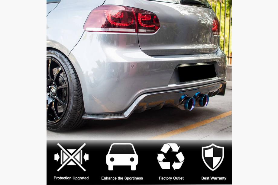 Volkswagen Golf 6 2008–2014 Achterbumper diffuser V1 (voor R/R20 HB 2010-2013, carbon) Foto 2