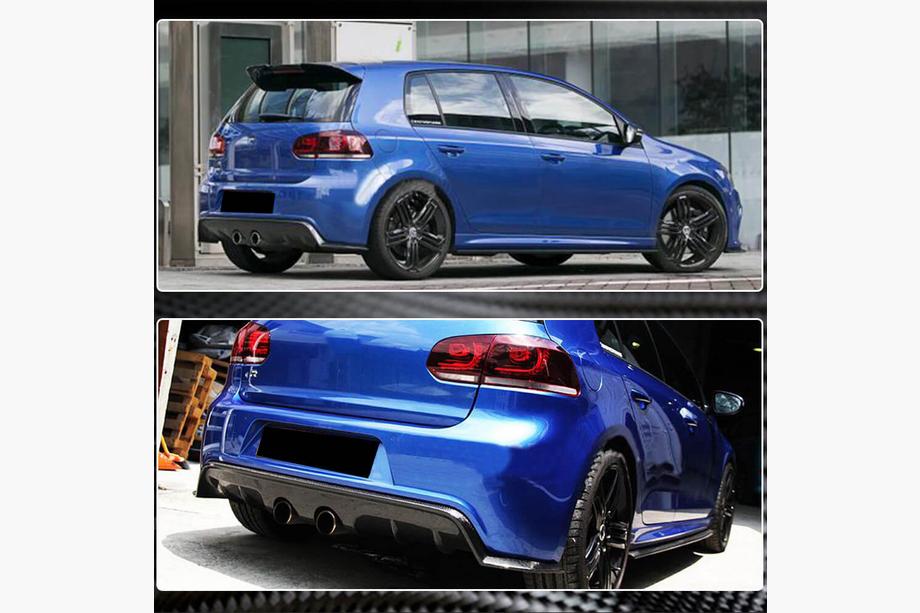 Volkswagen Golf 6 2008–2014 Achterbumper diffuser V1 (voor R/R20 HB 2010-2013, carbon) Foto 4