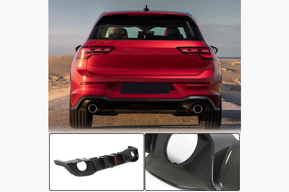 Volkswagen Golf 8 2019– Achterbumper diffuser (voor GTI HB, dry carbon) Image