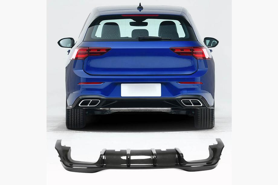 Volkswagen Golf 8 2019– Achterbumper diffuser (voor R HB, droog carbon) Image