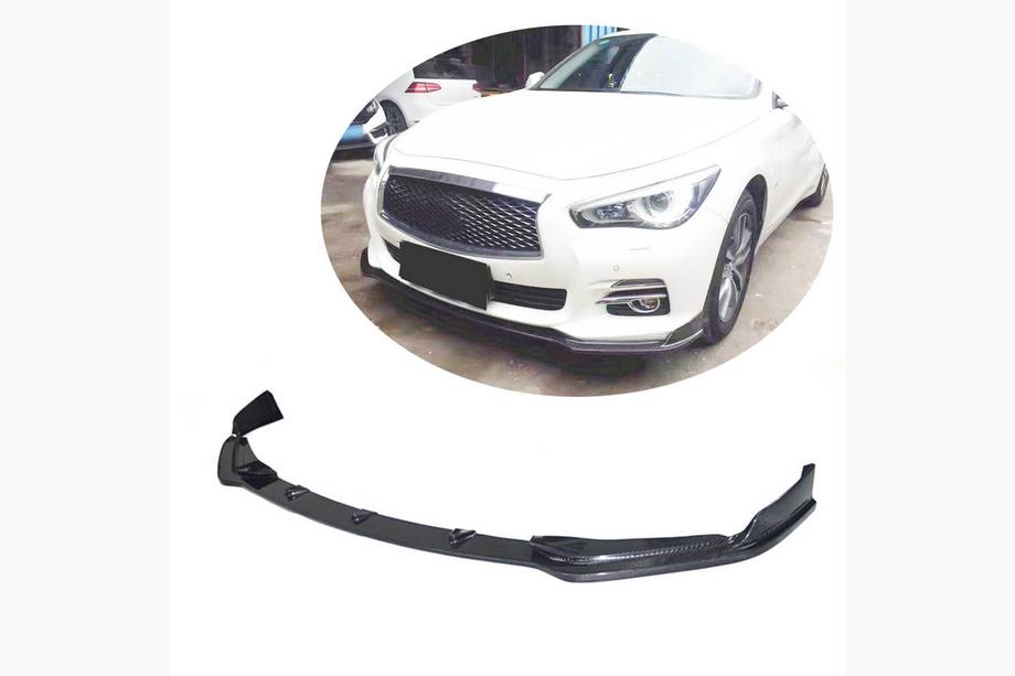 Infiniti Q50/Q60 2013–2024 Voorbumper lip Lip V1 (voor Q50 Base 2014-2017, carbon) Image