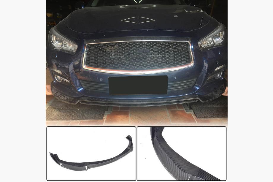Infiniti Q50/Q60 2013–2024 Voorbumper lip Lip V2 (voor Q50 Base 2014-2017, carbon) Image