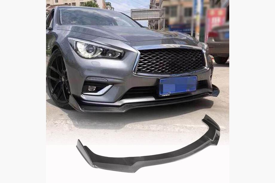 Infiniti Q50/Q60 2013–2024 Front bumper lip Lip V1 (voor Q50 Base 2018-2023, carbon) Image