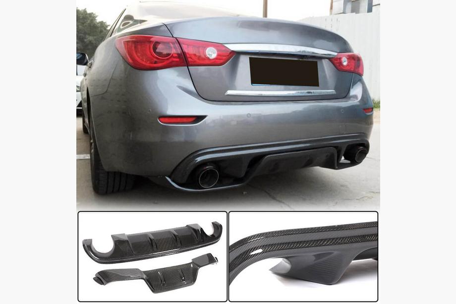 Infiniti Q50/Q60 2013–2024 Achterbumper diffuser V3 (voor Q50 Base/Sport 2014-2017, carbon) Image