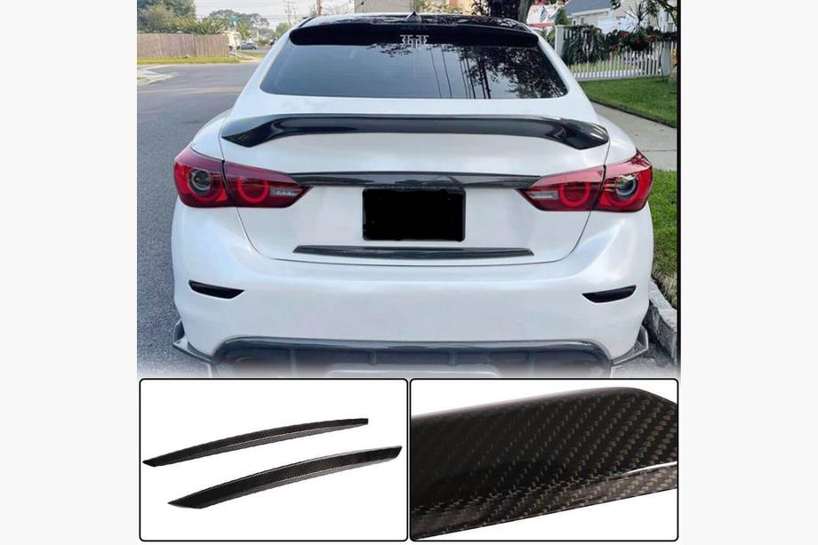 Infiniti Q50/Q60 2013–2024 Carbon achterklep sierlijsten (voor Q50 Base/Sport 2014-2017, Carbon) Image