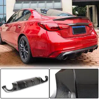 Achterbumper diffuser V2 (voor Q50 Base/Sport 2018-2023, carbon) Infiniti Q50/Q60 2013–2024 foto 1