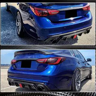 Achterbumperdiffuser V3 (voor Q50 Base/Sport 2018-2023, carbon) Infiniti Q50/Q60 2013–2024 foto 4