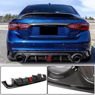 V4 achterbumper diffuser (voor Q50 Base/Sport 2018-2023, carbon) Infiniti Q50/Q60 2013–2024 foto 3