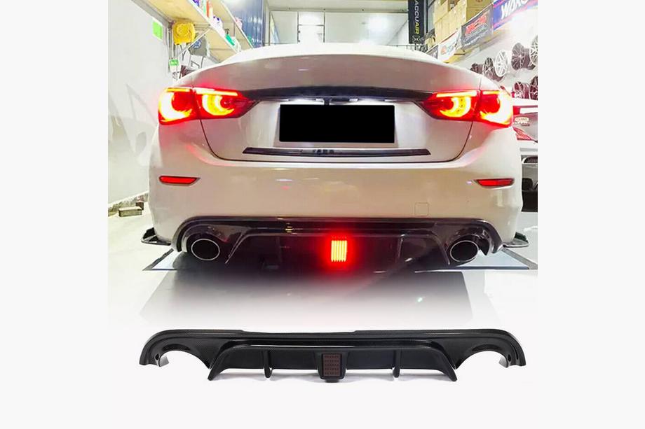 Infiniti Q50/Q60 2013–2024 V4 achterbumperdiffuser (voor Q50 Base/Sport 2014-2017, carbon) Image