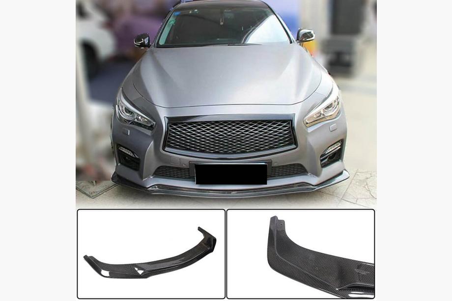 Infiniti Q50/Q60 2013–2024 Voorbumper lip Lip V1 (voor Q50 Sport 2014-2017, carbon) Image