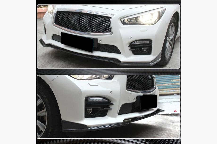Infiniti Q50/Q60 2013–2024 Carbon front bumper lip Lip V2 (voor Q50 Sport 2014-2017, Carbon) Foto 4