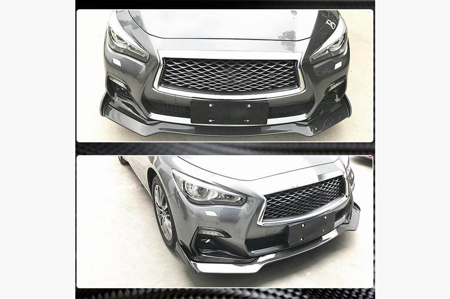 Infiniti Q50/Q60 2013–2024 Frontbumper lip Lip V2 (voor Q50 Sport 2018-2022, carbon) Foto 5