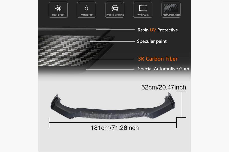 Infiniti Q50/Q60 2013–2024 Frontbumper lip Lip V2 (voor Q50 Sport 2018-2022, carbon) Foto 6