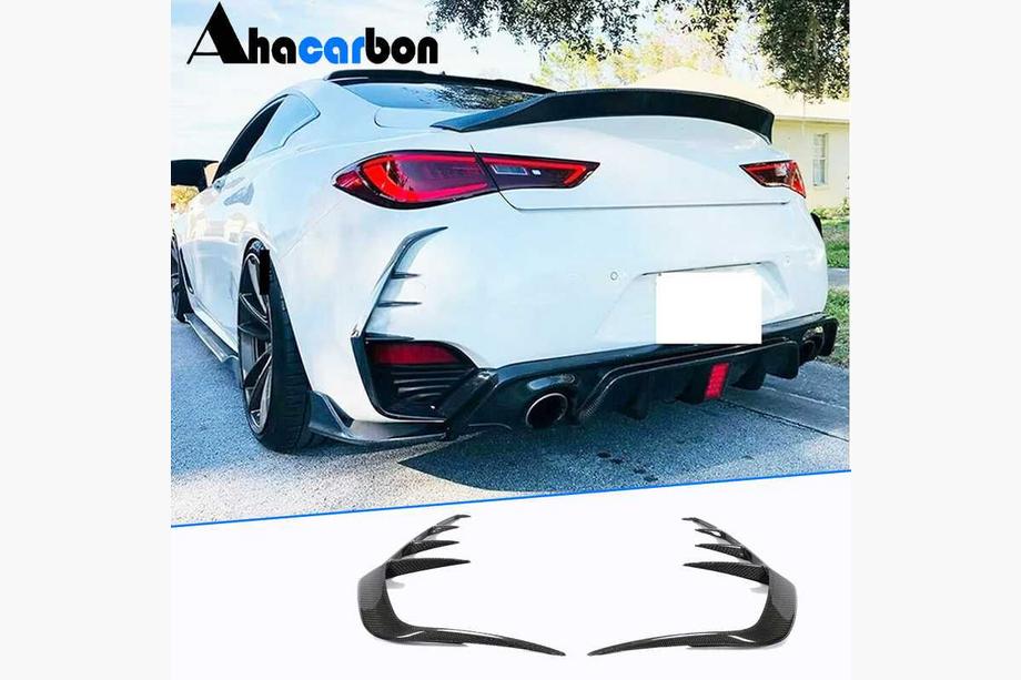 Infiniti Q50/Q60 2013–2024 Achterbumper afdekkappen (voor Q60 2016-2022, carbon) Image