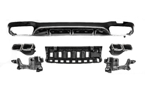 Mercedes E-class W213 2016–2023 Achterdiffuser met uitlaatsierstukken E63-Design Silver (voor AMG/AMG-Line 2016-2020) foto 1