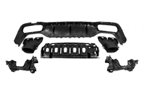 Mercedes E-class W213 2016–2023 Achterdiffuser met uitlaatsierstukken E63-Design Silver (voor AMG/AMG-Line 2016-2020) foto 4