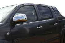 Toyota Hilux 2006–2015 Raamomlijsting (4 stuks, RVS) Carmos - Turks staal foto 1