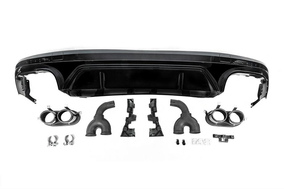 Audi Q5 2017–2025 Achterdiffuser in SQ5-stijl (2017-2020, met zwarte uitlaattips) Image