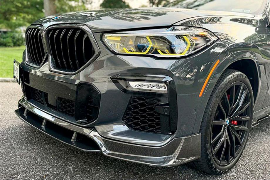 BMW X6 G06 2019–2027 Voorbumperlip Carbon V1 (voor M-Sport, 2018-2022) Foto 1