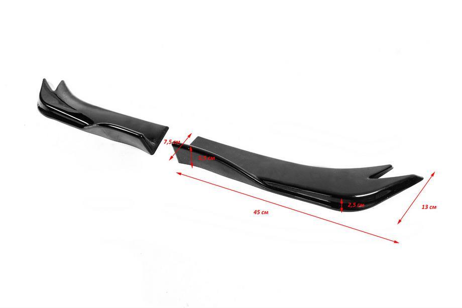Universele side skirt flaps type-E (2 stuks, glanzend zwart, ABS-kunststof) Foto 9