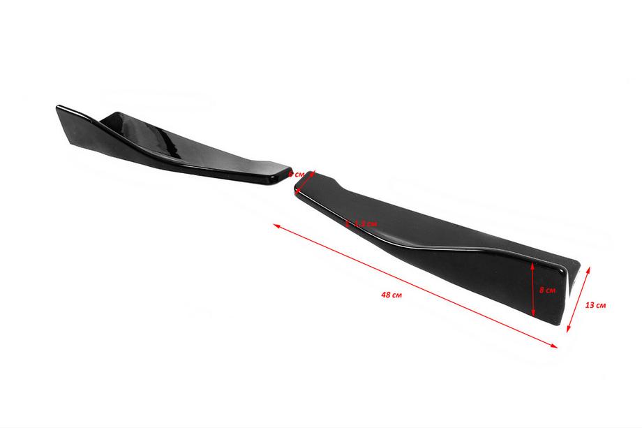 Universele Flap dorpelranden type B (2 stuks, hoogglans zwart, ABS-kunststof) Foto 10