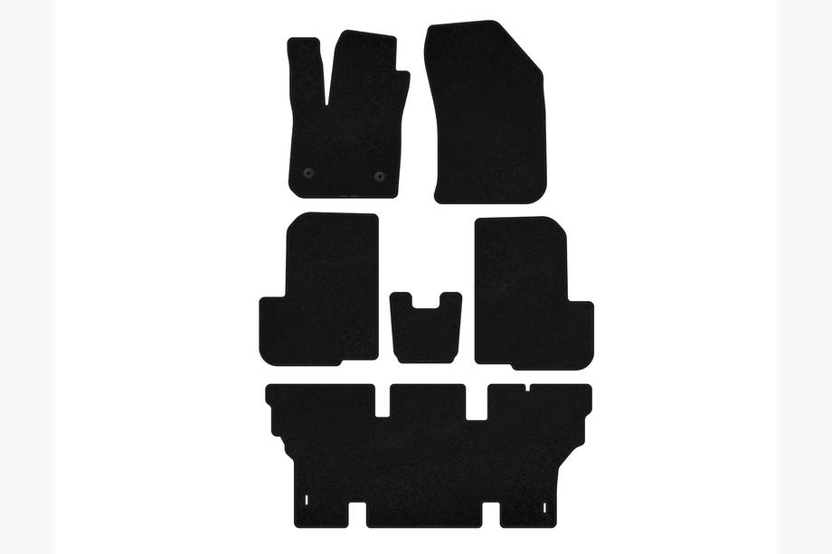 Dacia Lodgy 2012–2022 Classic stoffen vloermatten (3 rijen, 7-zits, zwart) Image