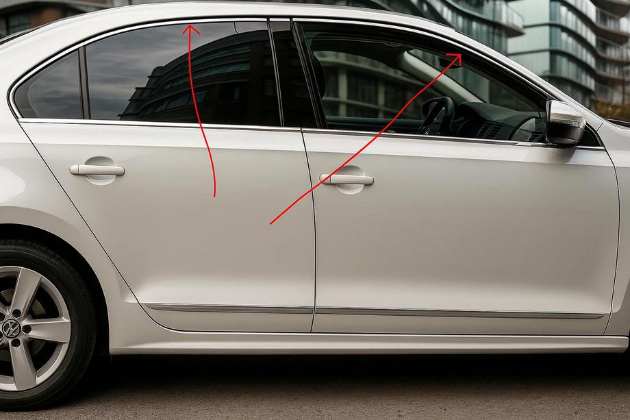 Volkswagen Jetta 2011–2018 Bovenste raamsierlijsten (6 stuks, RVS) Image
