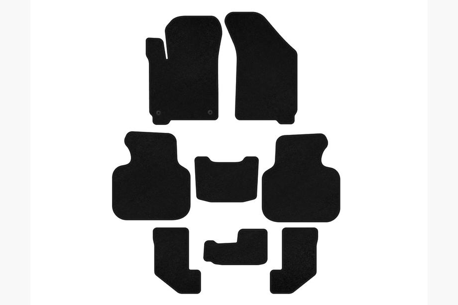 Dodge Journey 2008–2020 Premium textielen automatten (2008-2011, 3 rijen, zwart) Image