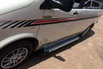 Volkswagen T5 Transporter 2003–2010 Side steps Line (2 st., aluminium) Lange wielbasis foto 3