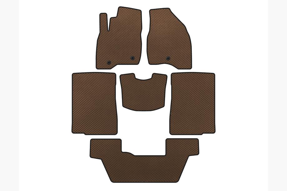 Ford Explorer 2011–2019 EVA automatten (2015-2017, 3 rijen, 7-zits, Bruin) Image