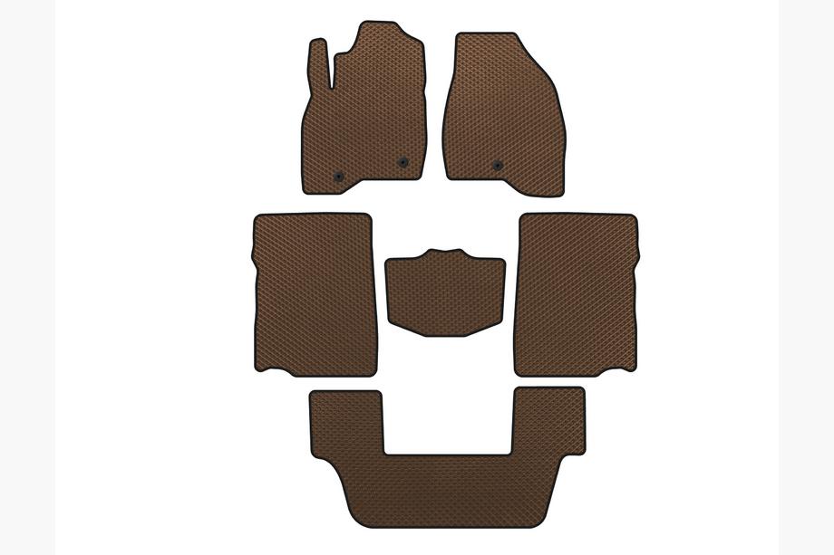 Ford Explorer 2011–2019 EVA vloermatten voor interieur (2017-2019, 3e rij, 7-zits, bruin) Image