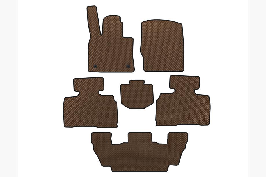 Ford Explorer 2019– EVA automatten (3 rijen, 7-zits, bruin) Image