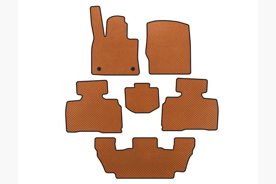 Ford Explorer 2019– EVA automatten (3 rijen, 7-zits, oranje) Image