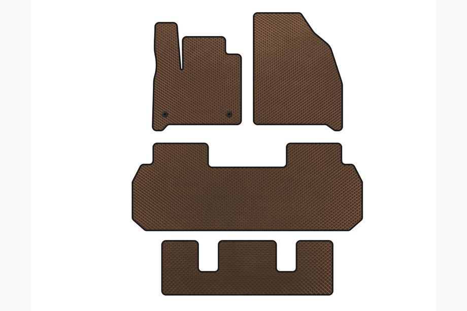 Chevrolet Traverse 2017– EVA automatten voor interieur (3 rijen, bruin) Image