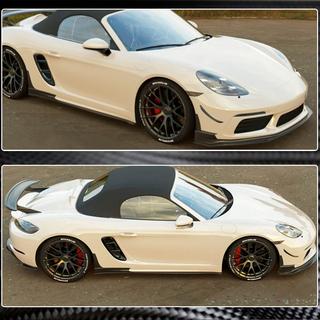 Frontlip voor voorbumper Lip V1 (2016-2019, carbon) Porsche Boxster/Cayman 982 (718) 2016– foto 3