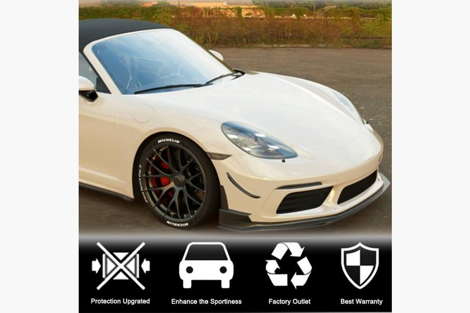 Porsche Boxster/Cayman 982 (718) 2016– Frontlip voor voorbumper Lip V1 (2016-2019, carbon) Foto 2