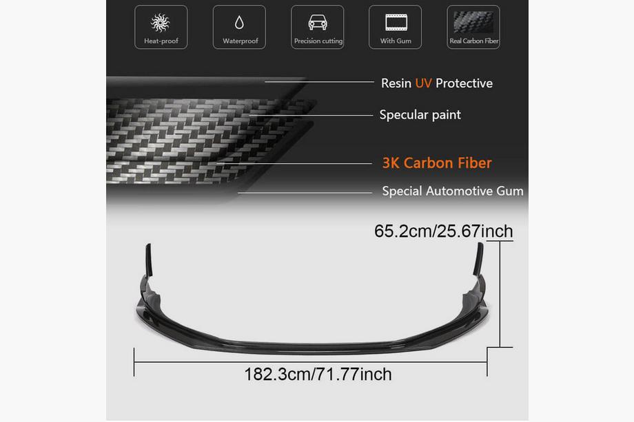Porsche Boxster/Cayman 982 (718) 2016– Frontlip voor voorbumper Lip V1 (2016-2019, carbon) Foto 5