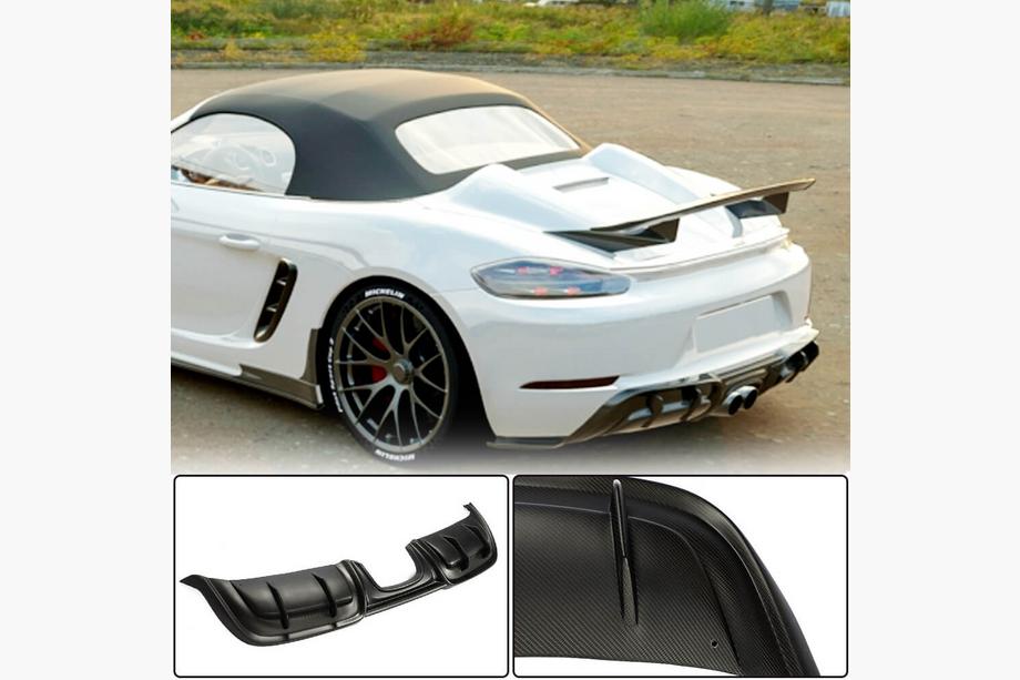 Porsche Boxster/Cayman 982 (718) 2016– Achterbumper diffuser V3 (2016-2019, Carbon) Foto 1