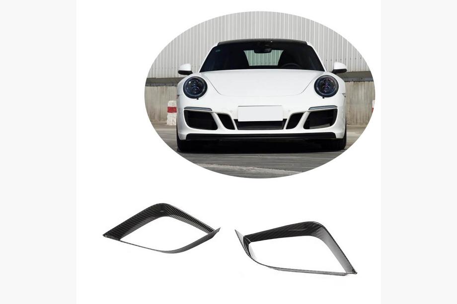 Porsche 911 (991) 2011–2019 Voorbumper afdekkappen (voor Carrera 4 GTS 2017-2018, carbon) Image
