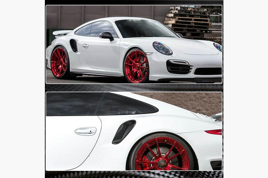 Porsche 911 (991) 2011–2019 Carbon achterspatbordkappen (voor Turbo S 2014-2016) Foto 4
