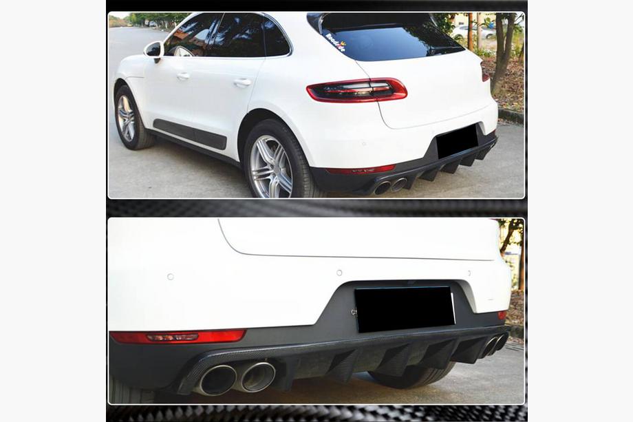 Porsche Macan 2014–2024 Achterbumper diffuser V1 (2014-2021, Carbon) Foto 3