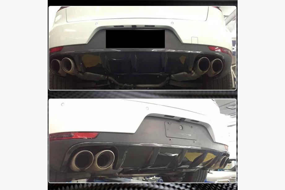 Porsche Macan 2014–2024 Achterbumper diffuser V1 (2014-2021, Carbon) Foto 4