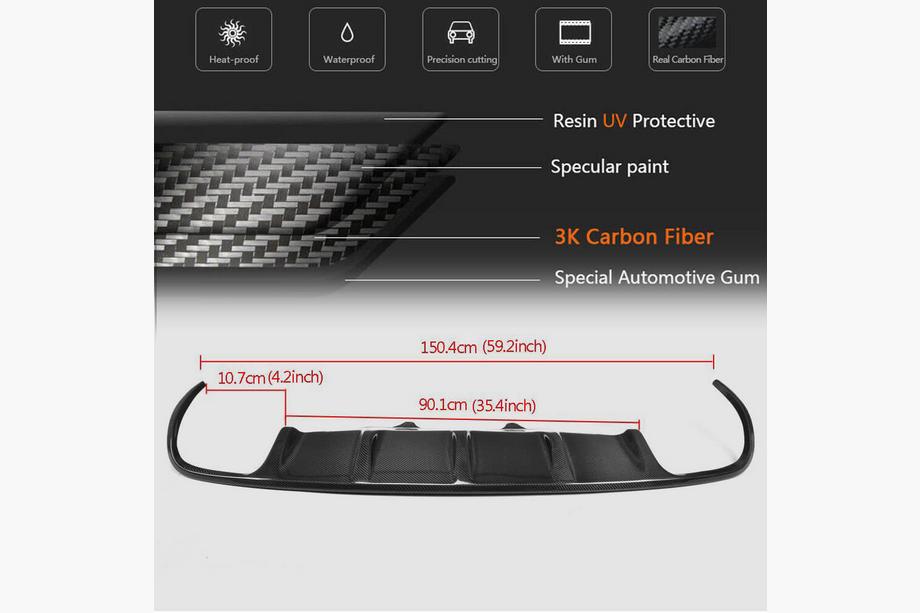 Porsche Macan 2014–2024 Achterbumper diffuser V1 (2014-2021, Carbon) Foto 5