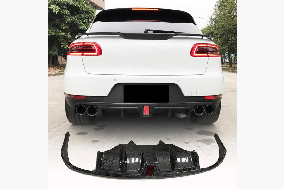 Porsche Macan 2014–2024 Achterbumper diffuser V2 (2014-2021, carbon) Image