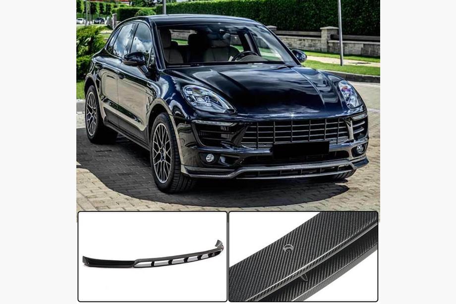 Porsche Macan 2014–2024 Voorbumper lip Lip V2 (2014-2018, Carbon) Image