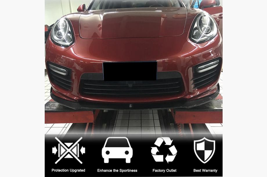 Porsche Panamera 2009–2016 Carbon frontbumper lip Lip V1 (voor Turbo/Turbo S/GTS) Foto 2