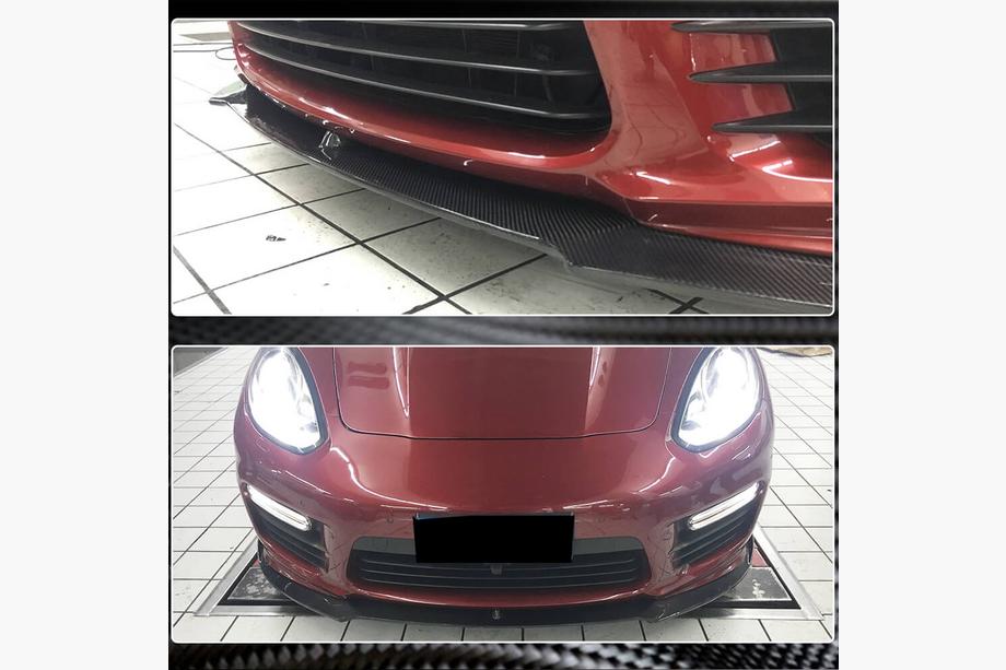 Porsche Panamera 2009–2016 Carbon frontbumper lip Lip V1 (voor Turbo/Turbo S/GTS) Foto 3